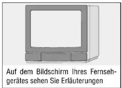 Auf dem Bildschirm Ihres Fernseh- gerätes sehen Sie Erläuterungen