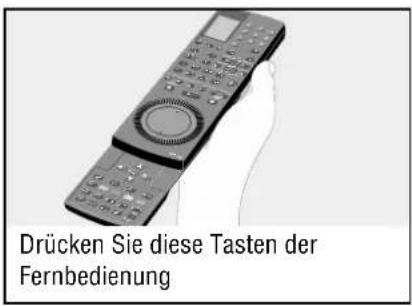 Drücken Sie diese Tasten der Fernbedienung