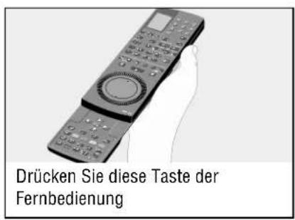 Drücken Sie diese Taste der Fernbedienung