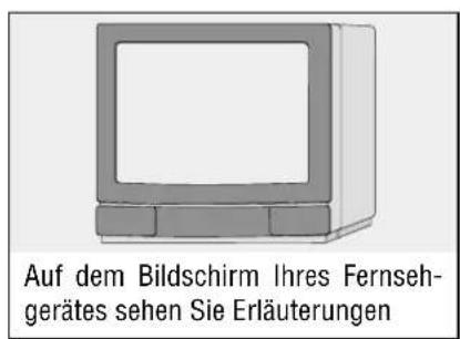 Auf dem Bildschirm Ihres Fernseh- gerätes sehen Sie Erläuterungen