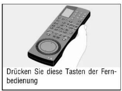 Drücken Sie diese Tasten der Fern- bedienung