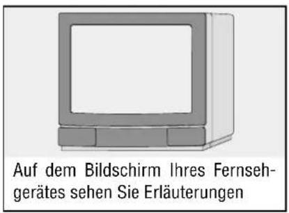 Auf dem Bildschirm Ihres Fernseh- gerätes sehen Sie Erläuterungen