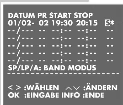 GRUNDIG Gv 3143 - Hinweis für Aufnahmen vom Satellitenreceiver: - 1