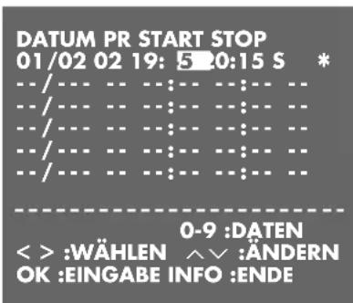 GRUNDIG Gv 3143 - Aufnahmedaten ändern - 1