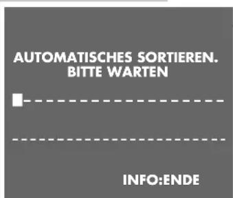 AUTOMATISCHES SORTIEREN. BITTE WARTEN INFO:ENDE