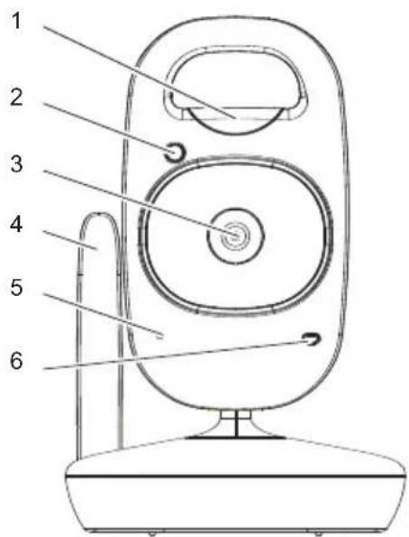 Diagram of a device with numbered parts labeled 1 to 6, showing internal components and wiring.