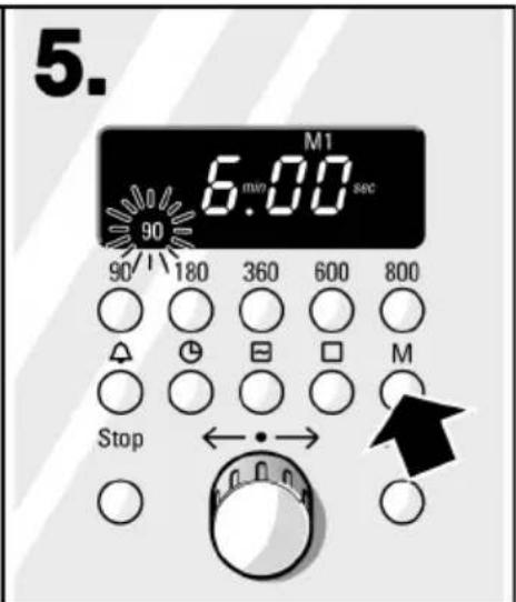 5. M1 6 min sec 90 90 180 360 600 800 Stop M