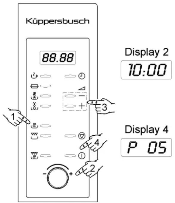 Küppersbusch 88.88 Display 2 10:00 Display 4 P 05