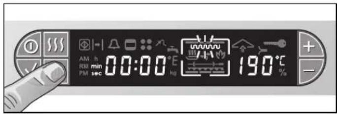 AM h RPM min PM sec 00:00 °C 190 °C + - -