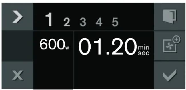 1 2 3 4 5 600w 01.20min sec