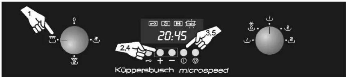 1 0 2 20:45 3,5 2,4 + - ① ⑦ Küppersbusch microspeed