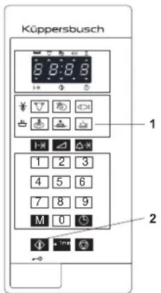 Küppersbusch 8:8:8 1 1 2 3 4 5 6 7 8 9 M U ① + Temp ②