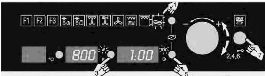 F1 F2 F3 800 1:00 °C min START STOP 2,4,6