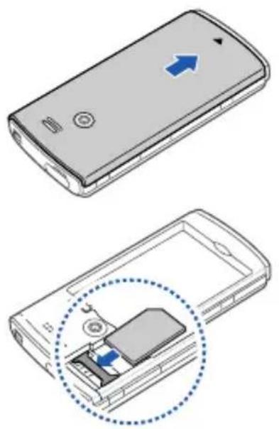SAMSUNG Ombnia Lite B7300 - SIM- oder USIM-Karte und Akku einsetzen - 1