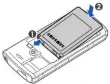 SAMSUNG Ombnia Lite B7300 - SIM- oder USIM-Karte und Akku einsetzen - 2