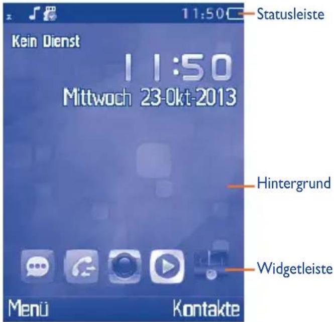 Kein Dienst 11:50 Mittwoch 23-0kt-2013 Statusleiste Hintergrund Widgetleiste Menü Kontakte