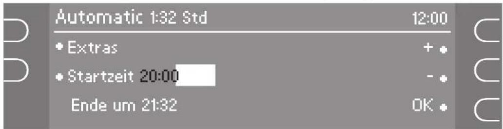 Automatic 1:32 Std 12:00 • Extras + • • Startzeit 20:00 - • Ende um 21:32 OK •