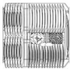 Pure technical diagram of a mechanical or electrical component with no visible text, numbers, or symbols.