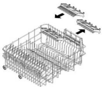 Technical line drawing of a multi-level industrial machine or processing unit with internal channels and mounting brackets (no text or symbols).