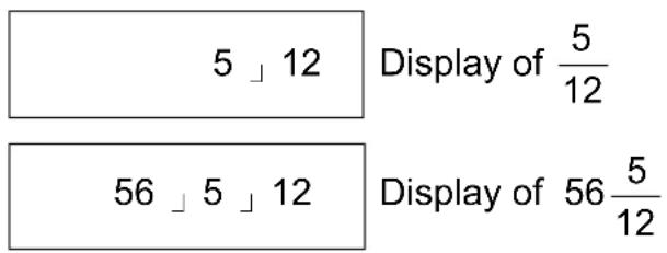 5 12 Display of 5/12 56 1 5 12 Display of 56 5/12
