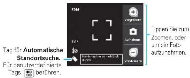 2356 3MP Standort gefunden Nach Stadt süchen Vergrößern Aufnahme Verkleinern Tippen Sie zum Zoomen, oder um ein Foto aufzunehmen. Tag für Automatische Standortsuche. Für benutzerdefinierte Tags berühren.