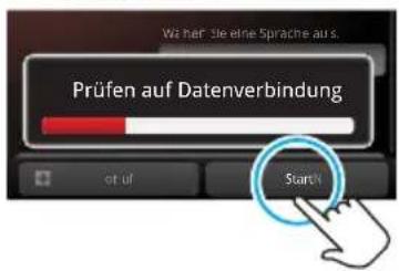 Wit her: Sie eine Sprache aus. Prüfen auf Datenverbindung Start
