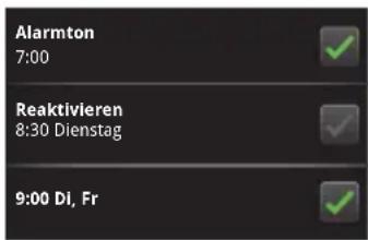 Alarmton 7:00 Reaktivieren 8:30 Dienstag 9:00 Di, Fr