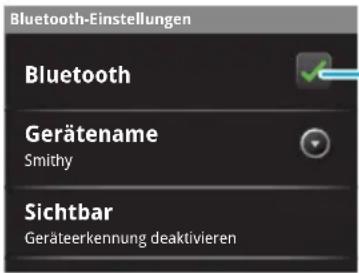 Bluetooth-Einstellungen Bluetooth Gerätename Smithy Sichtbar Geräteerkennung deaktivieren