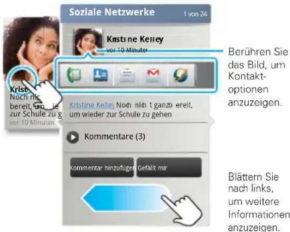 MOTOROLA Atrix MB860 - Konten-Updates und Funktionen anzeigen - 1