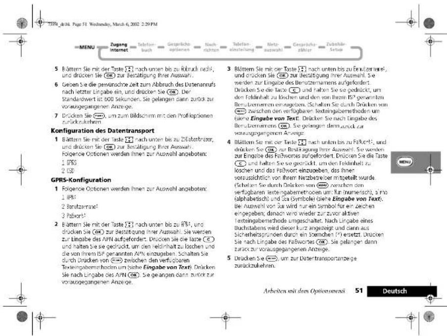 MOTOROLA L7389 - Gebräuchliche Displayfunktionen - 7
