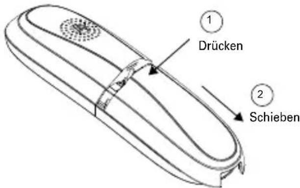① Drücken ② Schieben