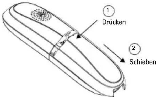 ① Drücken ② Schieben