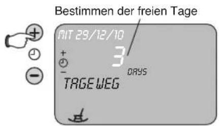 HONEYWELL Homexpert THR872CBG - Vorübergehendes Aufheben von Programmen — Arbeitsfreier Tag - 2