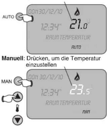 HONEYWELL Homexpert THR870CBG - Betriebsmodi (auto, manuell, aus) - 1