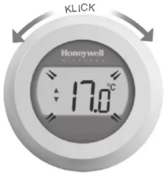 HONEYWELL Round On/Off T87G - Einstellen des Raumsollwertes - 1