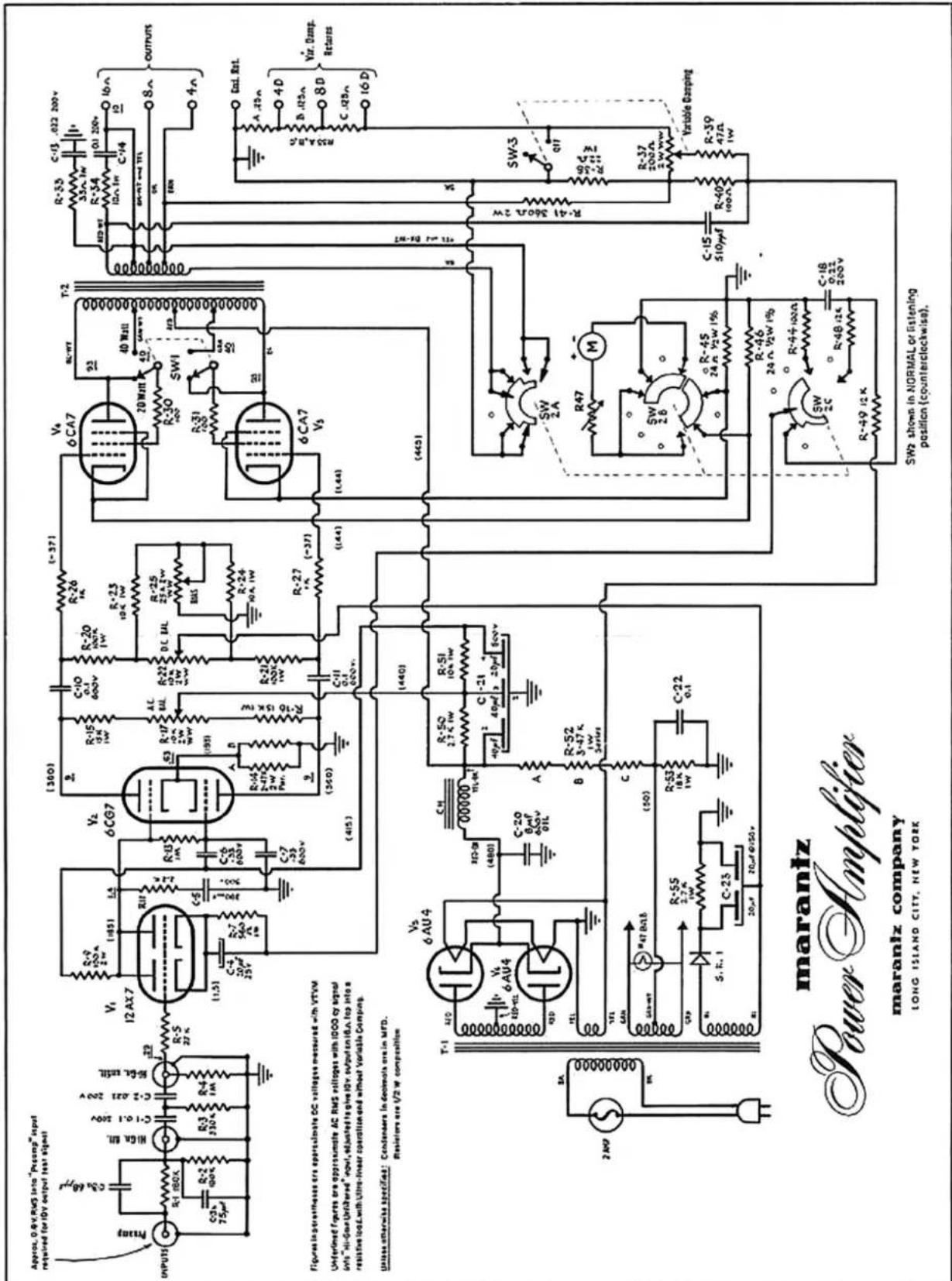 MARANTZ Model 2 - METERED TESTS and ADJUSTMENTS: - 1