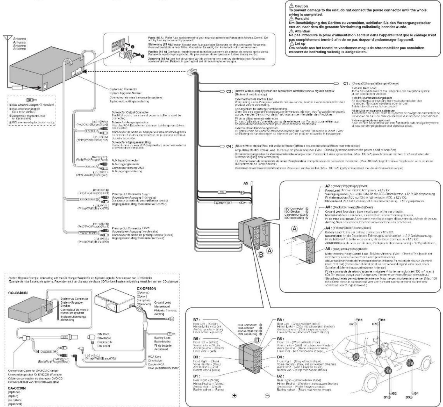 PANASONIC CQ-C8403 - Wiring/Verdrahtung/Câblage/Bedrading - 1