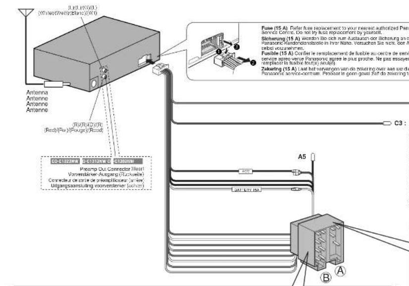 PANASONIC CQ-C1313N - Wiring/Verdrahtung/Câblage/Bedrading - 1