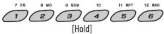 7 EQ 8 NO 9 SSM 10 11 RPT 12 AND 1 2 3 4 5 6 [Hold]