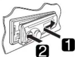 Diagram showing a device with labeled parts, including numbered annotations 1 and 2.