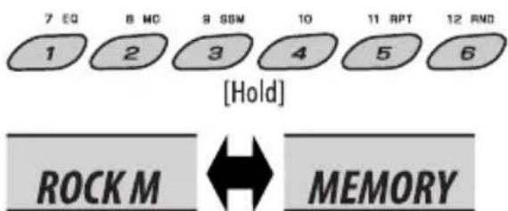 7 EQ 8 MC 9 SSM 10 11 APT 12 RND 1 2 3 4 5 6 [Hold] ROCK M ↔ MEMORY
