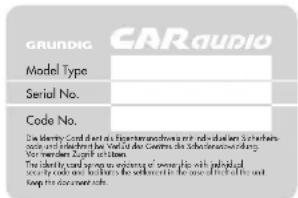 GRUNDIG CARAUDIO Model Type Serial No. Code No. Die Identity: Candi und es Eigenterrandeln an mit individuation. Schottens-sonst und Interleicht für Wettler aus Gewerlöse die Schottenswaltung vor demen: Augt 19 und 20. Die Identity: Candi supping an encircling of German bis-johnölje. An assembly code one, its letter is the settlement in the case of the land in the through the code.