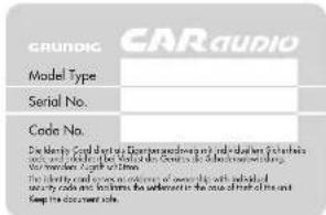 GRUNDIG EC 4600 RDS - Die Identity Card, der Ausweis Ihres Autoradios - 1