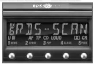 RD'S-SON DX 6R D5...SCAN U III AF TP CD LOUD DX CR 1 NEWS 2 SPORT 3 POP 4 CLASS 5 MODE