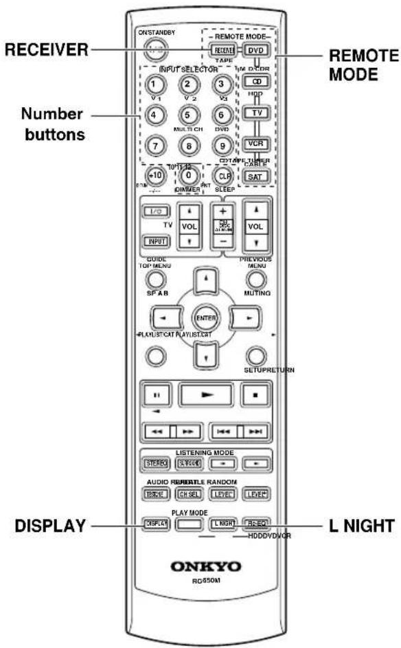 ONKYO SKM-940S - Entering Remote Control Codes - 1