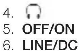 4. 5. OFF/ON 6. LINE/DC