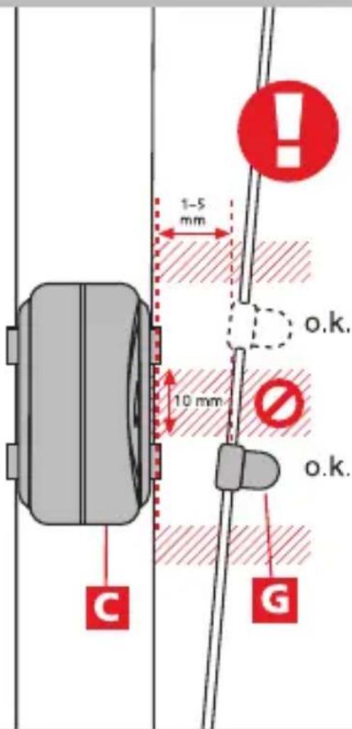 1-5 mm 10 mm o.k. o.k. C G