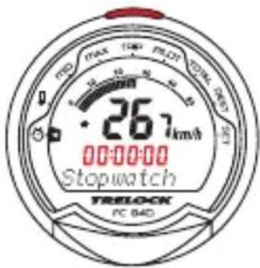26.7km/h 00:00:00 Stopwatch TRELOCK FC 840