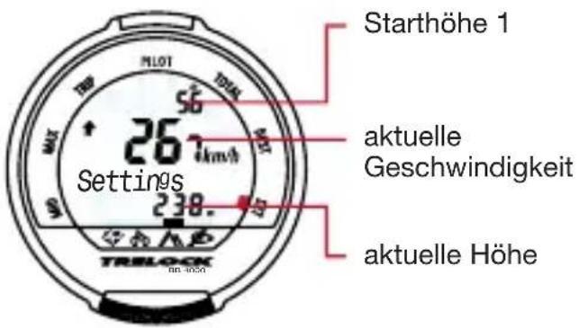 Starthöhe 1 aktuelle Geschwindigkeit aktuelle Höhe 267km/h Settings 238. TRILOCK mm-1050