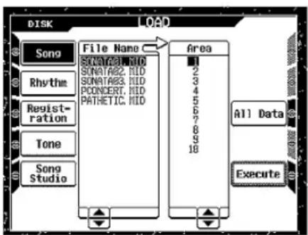 CASIO MZ-2000 - Wählen Sie Load (Laden). Das LOAD-Menü erscheint. - 1
